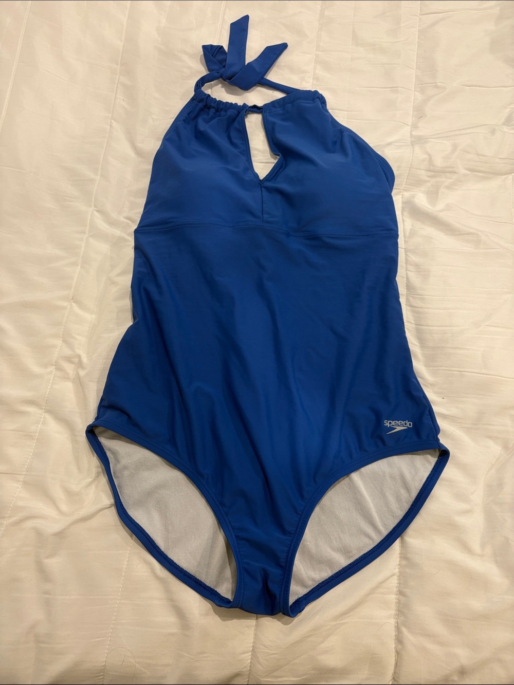 Speedo Bright Blue Halter One-Piece Swimsuit
